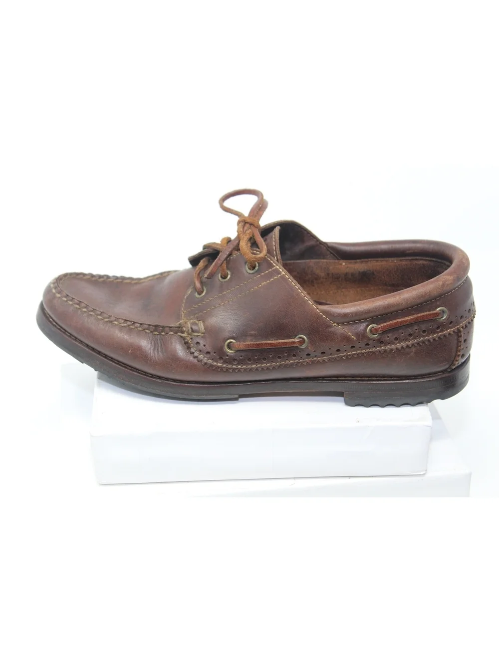 Cole Haan Country Brown Leather Moc Toe Oxford Dockside Shoes Mens Size 8.5 B